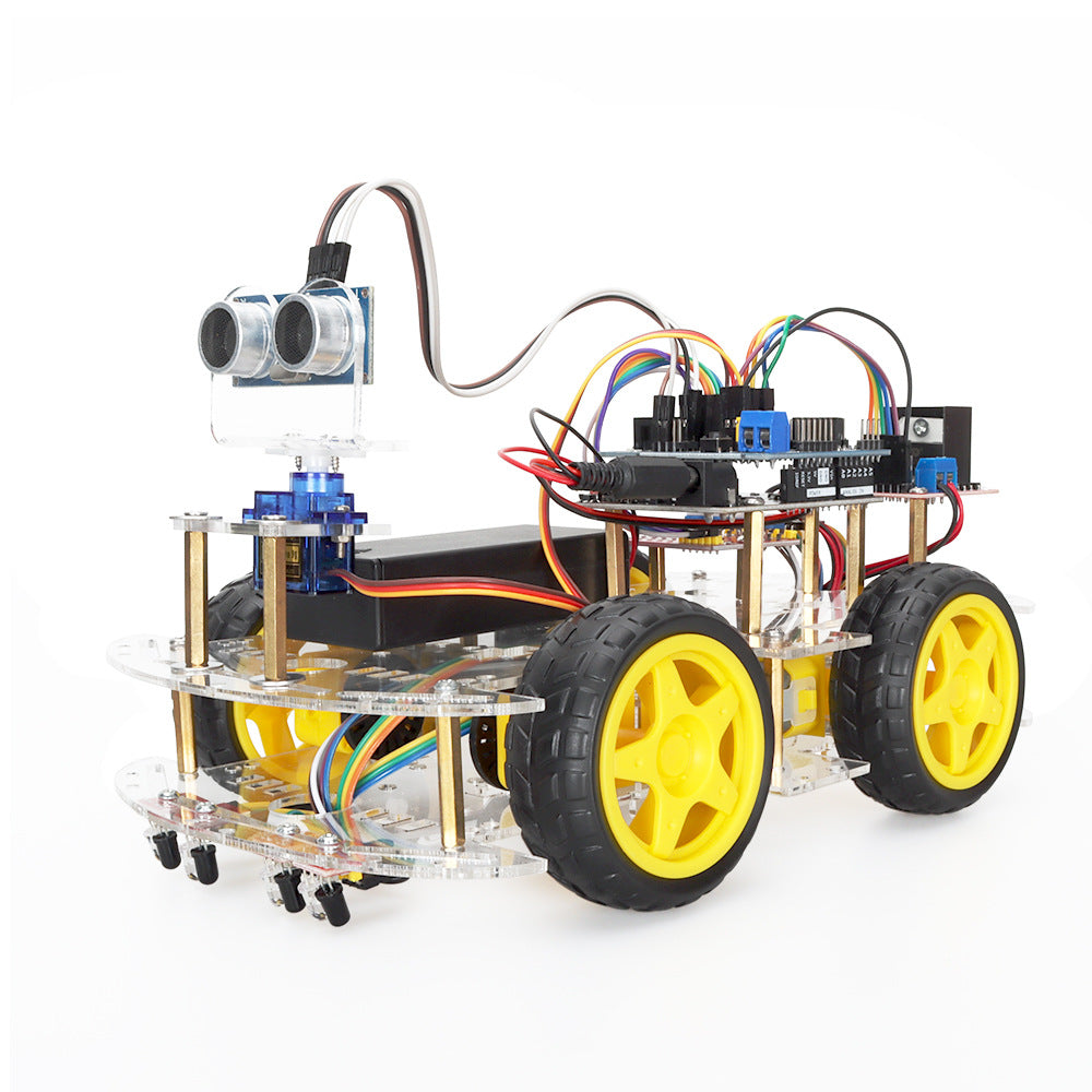 LinkMejor Smart Robot Car Starter Kit For Arduino Programming Electronic 4WD Robot Car Robotics Educational Kits