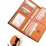 LinkMejor Genuine Leather Men’s Long Wallet Large-capacity Coin Purse RFID Blocking Credit Card Holder Multifunctional Handbag Clutch Wallet