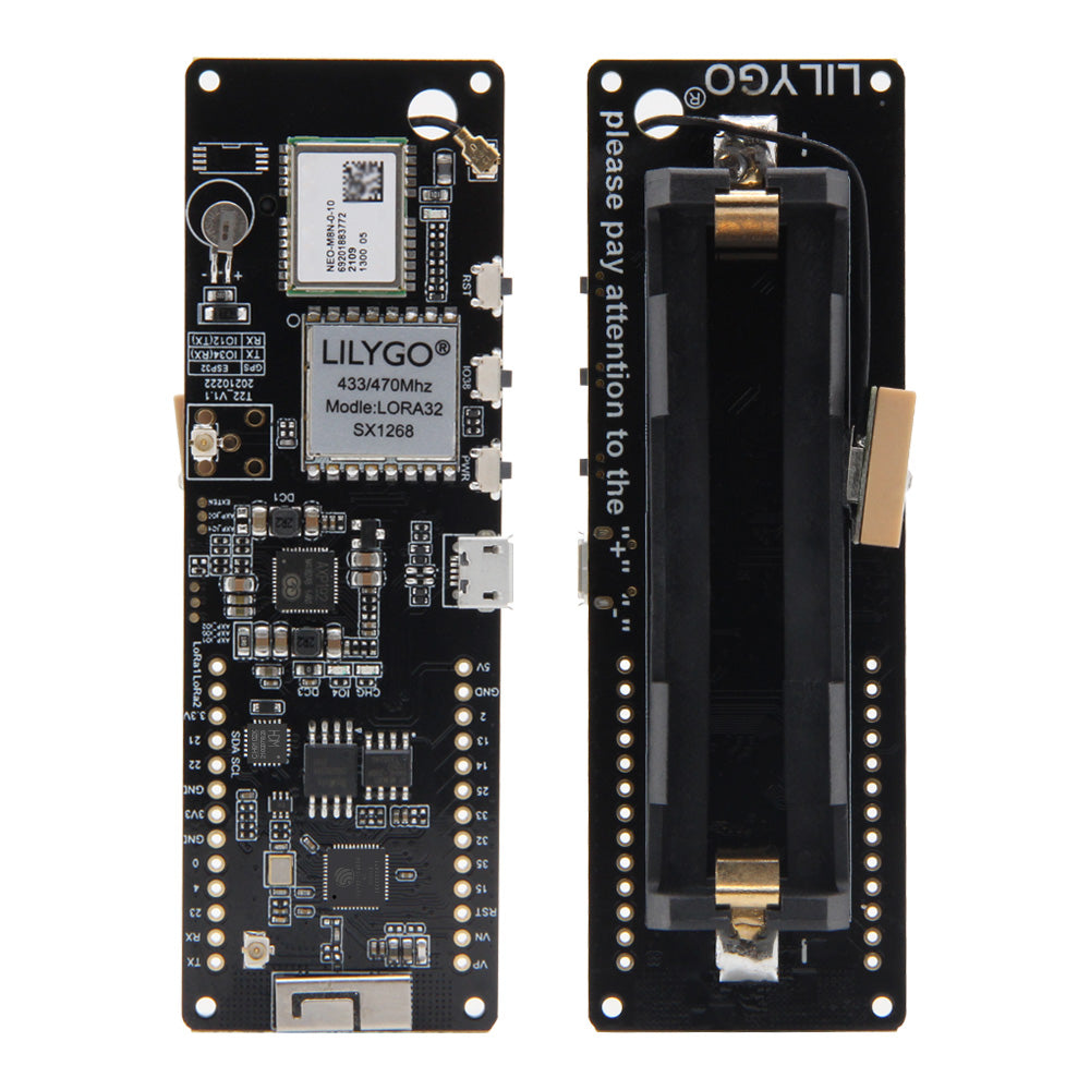 LinkMejor® T-Beam NEOM8N IPEX ESP32 LORA WiFi Wireless Bluetooth Module 18650 Battery Holder