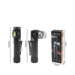 2 In 1 L-shape Flashlight LED Headlamp USB Rechargeable Bright Magnet Strong Mini Torch 90-Degree Adjustable Multi-Functional Outdoor Adventure Tool Compact Clip Light Waterproof Hiking Gear