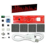 DIY LED Music Spectrum Kit DS1302 Dot Matrix Clock USB 18 Modes DIY Soldering Rhythm Light Electronic Time Display