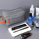 Men's Portable Travel Toiletry Bag Large Capacity Double Layered Storage Cosmetic Organizer for Gym Sports Use