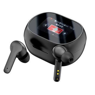 LinkMejor Smart Screen TWS Earbuds Wireless bluetooth Earphone LinkMejor Colorful Touch Screen Panoramic Surround Sound 48H Playback Low Gaming Latency In-ear Sports Headphones