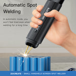 Docreate HU-10A Handheld Spot Welder 1.3-Inch LCD Screen Dual Mode 800A 3360W High Power Portable Battery Welding Tool