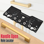 Adjustable Aluminum Alloy Cabinet Hardware Jig Shelf Pin Jig with 2 PCS 1/4 Inch Drill Bits Woodworking Pocket Hole Punch Locator Drill Guide