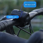 LinkMejor 2 in 1 Bike Handlebar Electric Horn 120dB  Loud Anti Theft Alarm USB Charging IPX5 Waterproof 60 Days Standby Bicycle Safety Warning Bell for Cycling