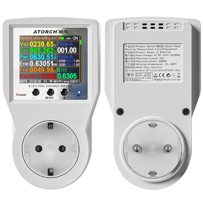 LinkMejor S1BWP WiFi Smart Metering Socket AC85-265V 16A Power Monitor Tuya App Remote Control Bluetooth Enabled
