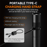LinkMejor T7 Multifunctional 1500 Lumen Rechargeable LED Flashlight with Side Light Adjustable Camping Stand for Outdoor Adventures Camping Riding LED Torch Work Light