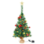 Artificial Christmas Tree with 20 LEDs, Easy Assembly Premium Spruce with Metal Stand and 60 Branchs for Home,Office,Party,Holiday Indoor Outdoor Decoration