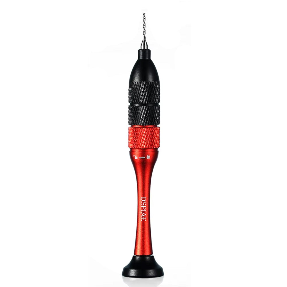 LinkMejor AT-SHD Precision Aluminum Alloy Hand Drill Set with Tungsten Steel Drill Bits High Accuracy Lightweight Design for Model Crafting