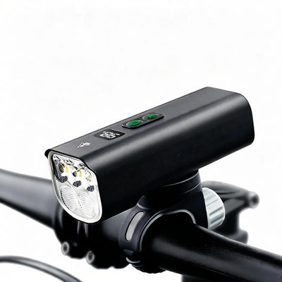 LinkMejor Anti-glare Bicycle Light 2000LM USB-C Rechargeable 4000mAh Waterproof 200M Range Digital Display for MTB, Scooter