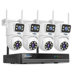 LinkMejor WK-4HS03 3K 6MP 5X Digital Zoom Dual Lens WiFi Camera with 10CH NVR Security Camera System Kit Full Color Night Vision Human Detection APP Remote Viewing P2P Video CCTV Surveillance Outdoor Camera System IP66 Waterproof