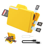 Budi CP585Y Folder Style Reader 4 Card Simultaneous Reading 4 SD+11 TF Cards Storage USB3.0 Type-C 5Gbps High Speed Data Transfer Portable Card Reader