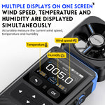LinkMejor FAM-02 Handheld Anemometer High Precision Wind Speed Temperature Humidity Measurement Portable Weather Meter LCD Display
