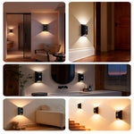 Elfeland Rechargeable LED Motion Sensor Wall Light with Remote Control Up & Down Glow 3 Color Temperatures Auto-Off Magnetic Night Lamp