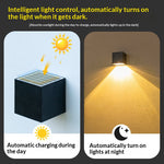 Elfeland SL-870 Wire-free High Bright Solar Wall Lights with Intelligent On/Off Control Waterproof Design Energy Saving Outdoors Wall Lamps for Garden Patio Fence Decoration