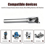 1 Pc Mortise Tenon Milling Inclined Router Bit 8mm Shank Double Edge Tungsten Steel Cutter for Laminate MDF Plywood Hardwood Softwood CNC Electric Router