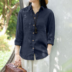LinkMejor Women Comfortable Solid Color Blouse Fashion Long Sleeve O-Neck Shirt Casual Loose Basic Tops