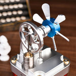 NikolaToy M16CF Hot Air Stirling Engine Model CNC Machined Aluminum Alloy Design Creative Desktop Ornaments Decoration Science Discovery Toys