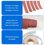 LinkMejor Stainless Steel Sanding Sandpapers Box Set 25mm*6m five-axis Pull-out Abrasive Cloth Roll for Metal Woodworking Abrasive Grits 150/240/320/400/600