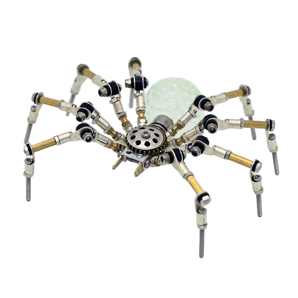 LinkMejor Mechanical Spider Model DIY Assembly Kits Science Toy LED Light Creative Desktop Ornaments