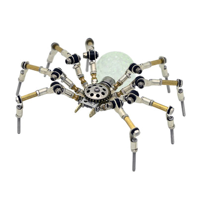 LinkMejor Mechanical Spider Model DIY Assembly Kits Science Toy LED Light Creative Desktop Ornaments