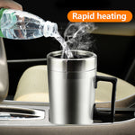 12V/24V Car Electric Heating Mug Water Heater Thermos Stainless Steel Heating Kettle Electric Cup Heating Water Cup Car Water Heater Insulation Cup