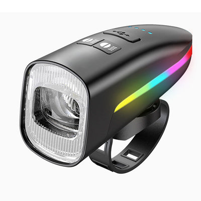 LinkMejor Dual Distance Bike Headlight, RGB Design, USB Rechargeable, Waterproof, Safety for Night Cycling