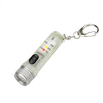 LinkMejor M300 GITD-Green Self-luminous 400LM 6500K EDC Keychain Flashlight with RGB Sidelight, Magnetic Tail Repair Work Lamp Type-C Rechargeable Mini UV Flashlight