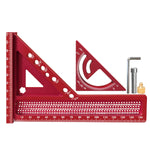 LinkMejor 3D Multi-Angle Framing Square Measuring Ruler Adjustable 0-180 Degree Protractor Aluminum Alloy Anodized Surface Carpenter Triangle Ruler Measurement Tool Marker