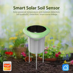 LinkMejor Tuya Smart WiFi Soil Sensor Solar Powered Planting Temperature and Humidity Meter IP66 Wireless Soil Tester Turf Gardening