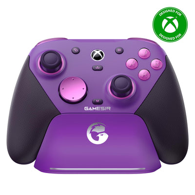 [Xbox Certified] LinkMejor G7 Pro Plum Purple Tri-mode Gaming Controller with Hall Effect Joystick and Hall Triggers Anti Stick Drift 1000Hz Polling Rate Optical Switches Gyro Vibration Function Come with Charging Station for Xbox PC Android