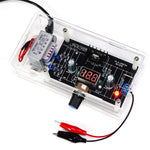 DIY LM317 Adjustable Voltage Regulator 1.25V-12V 2W Power Supply Kit with Digital Display and Acrylic Enclosure for Electronics Projects