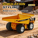 LinkMejor HG4-431 RTR 1/64 2.4G Mini RC Car Alloy Dump Truck Support App Remote Controlled LED Light Sound Engineering Vehicle Two Speed Desktop Toys Model Collection Gift For Boys