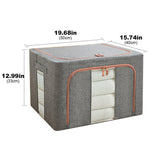 LinkMejor 66L Storage Bags Clothes Organizer Storage Containers with Durable Handles Thick Fabric for Clothing Blanket Comforters Bed Sheets Pillows