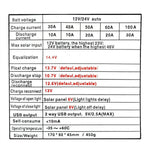 Solar Charge Controller MPPT Technology 12V 24V 60A 80A 100A Dual USB LCD Display Battery Regulator Overcharge Protection Temperature Compensation