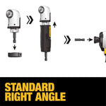 DWAMRASETFT-A9 for DEWALT Right Angle Drill Adaptor 4-in-1 Compact 1.5 in Head Height Impact Driver Compatible Metal Gearcase Rare Earth Magnet Quick Bit Ejection Power Tool Accessories