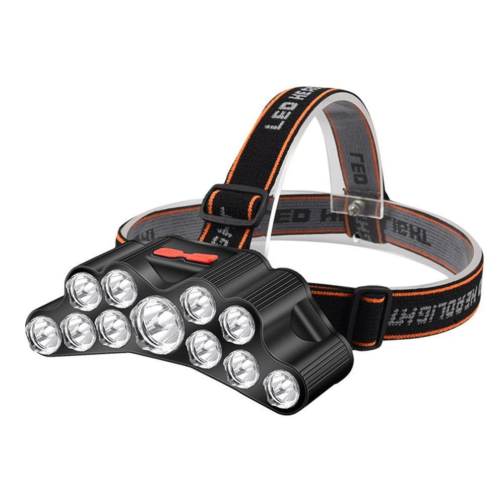 Camping Headlight Head Flashlight Head Light 11 LED Headlamp Rechargeable Powerful Head Lamp Built-in Rechargeable 18650 Battery SH-T11
