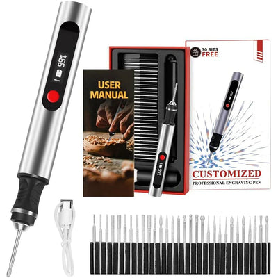 Portable Mini USB Cordless Rotary Tool 3 Speed 20000 RPM Lightweight Engraving Pen Kit for Stone Wood Metal Carving DIY Projects