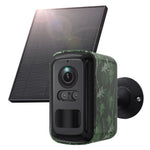 3MP Solar Security Camera Camouflage Color Night Vision PIR Motion Detections 2-Way Audio  IP66 Waterproof Wireless Outdoor Indoor Surveillance CCTV Cameras
