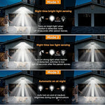 Elfeland 186 COB Solar Light 241 LED Solar Powered Motion Sensor Light 180° Adjustable Panel Wide Range Waterproof Energy-Efficient with Remote Control for Outdoor