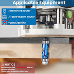 1/4 Inch 6.35mm Shank Nano Blue Coated Carbide Compression Flush Trim Router Bit Top and Bottom Bearing 1/2" Cutting Diameter for Woodworking Trimming and Slotting