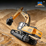 Huina Toys XC523 RTR 1/18 2.4G 26CH Officially Licensed XCMG XE260 RC Excavator Car Alloy Bucket Simulated LED Light APP Remote Controlled Engineering Vehicle Toys Model Collection Gift For Boys