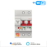 LinkMejor Tuya 80A 2P Smart WiFi Circuit Breaker APP Remote Control Schedule Setting Voice Control Compatible With Alexa Google Home