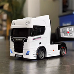 S917 RTR 1/43 2.4G 4WD Mini RC Car Tractor Semi Truck Built-In Gyro Full Proportional Drift Dual Speed LED Lights Racing Vehicles Models Engineering Remote Control Toys