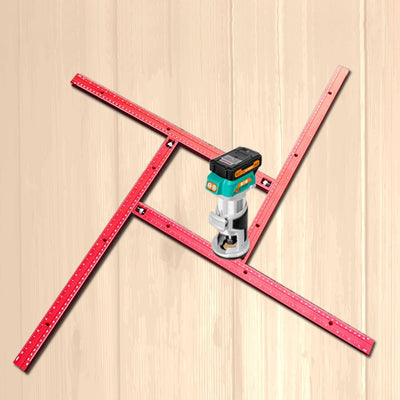 Woodworking Router Jigs Router Guides Adjustable Square Router Template Trimming Machine Milling Groove Engraving Guide Rail