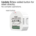 Tuya Zigbe 1-Way Switch Module 90-250V AC 5A Single Fire Wire Smart Light Switch Tuya App Remote Control Timer Schedule Works with Alexa Google Assistant Zigbe Hub Required