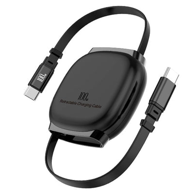 PD100W Type-C to Type-C Stretchable Cable PD Fast Charging Data Transmission Copper Core Line 35cm-100cm Telescopic Length for iPhone 17 17Pro 16 Pro Max for Huawei Mate XTs for Xiaomi 17pro for OPPO