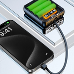 Transparent Power Bank Case 3x18650 Battery Box with Cable DIY Charging Treasure No Need Soldering with Digital Display