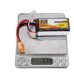 LinkMejor 7.4V 1500mAh 40C 2S Lipo Battery XT60 Plug